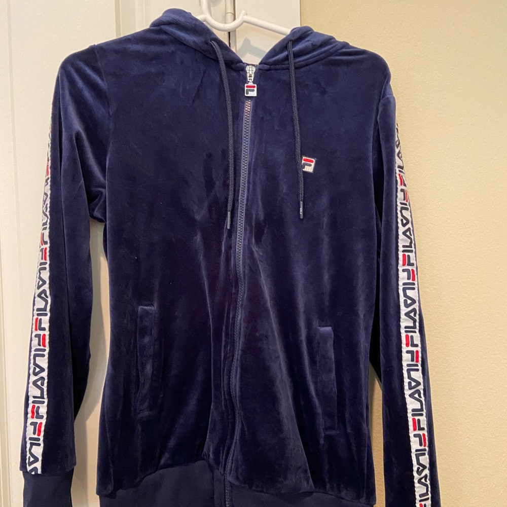 fila velour hoodie
